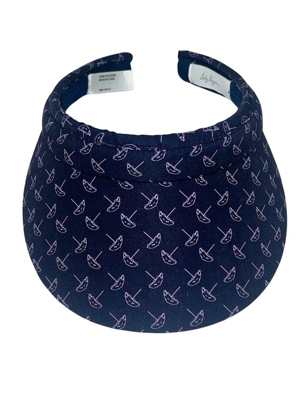 Lady Hagen Golf Hat Hiking Sports Visor Dark Purple Umbrella Pattern Women's